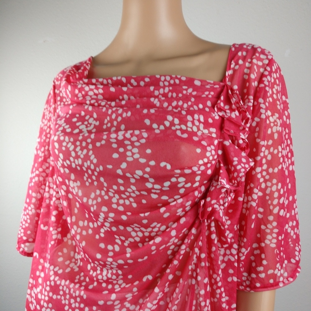 Lane Bryant Pink Polka Dot Blouse sz 18/20